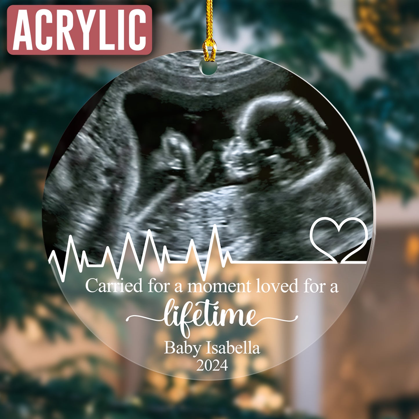 Custom Miscarriage Baby Ultrasound Photo Ornament