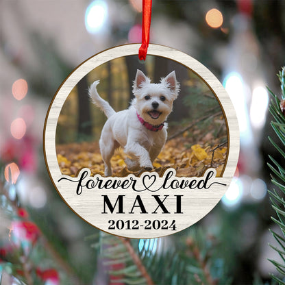 Custom Photo Memorial Dog Wood and Acrylic Ornament