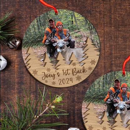 Custom Photo Hunting Wood and Acrylic Ornament