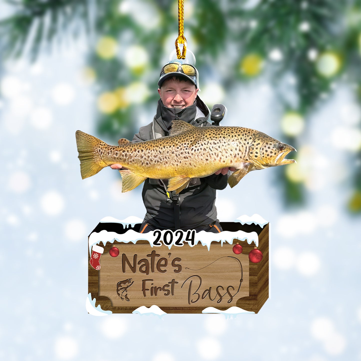 Custom Fishing Photo Ornament