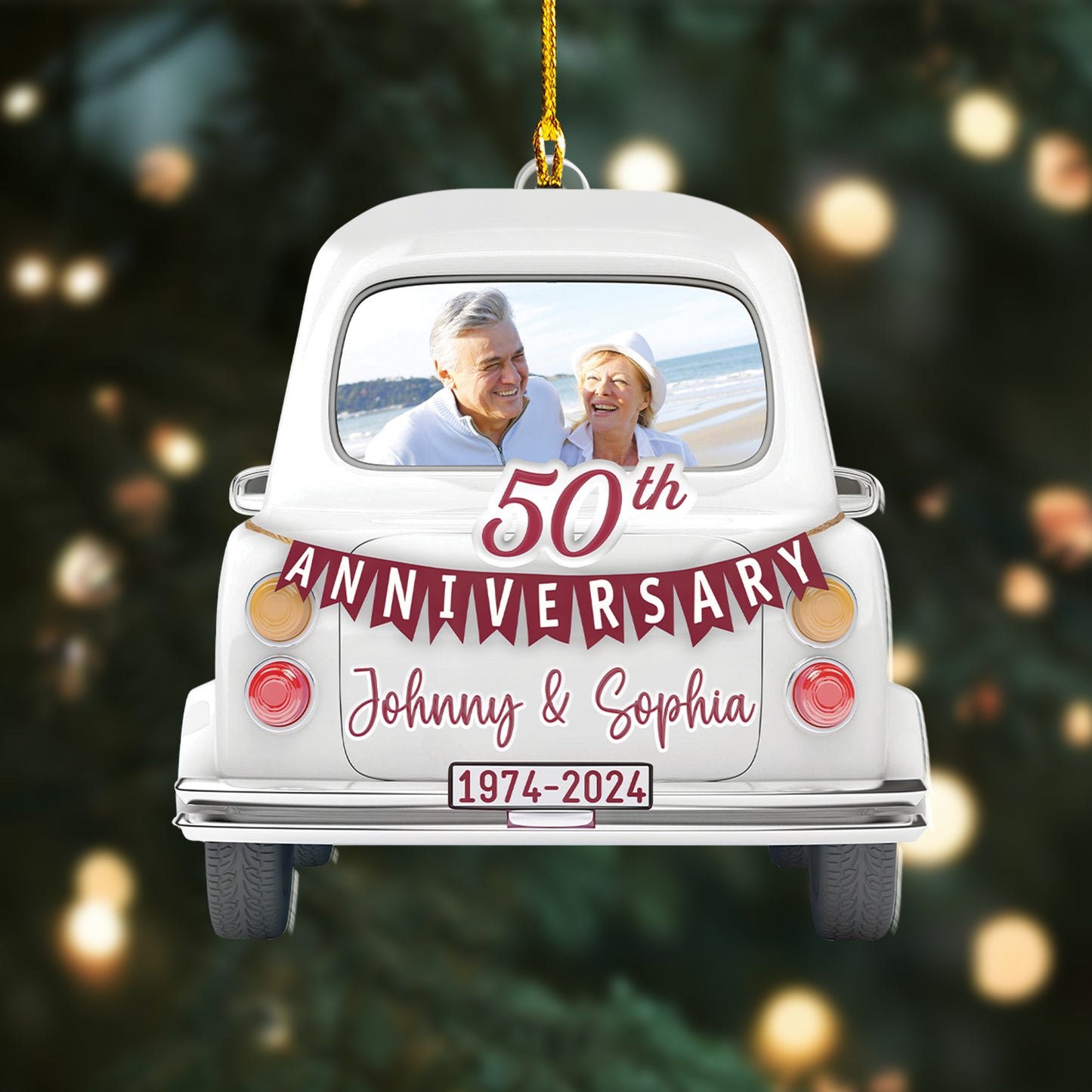 Custom 50th Anniversary Photo Ornament