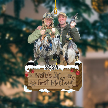 Custom Mallard Hunting Photo Ornament