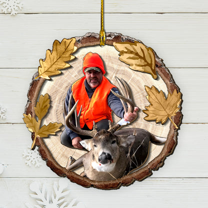 Custom Hunting Photo 2-Layer Wood Ornament