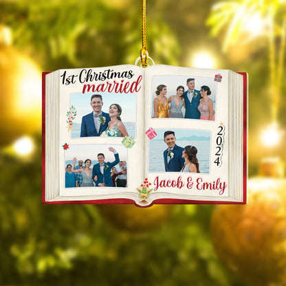 Custom Photobook Wedding Ornament