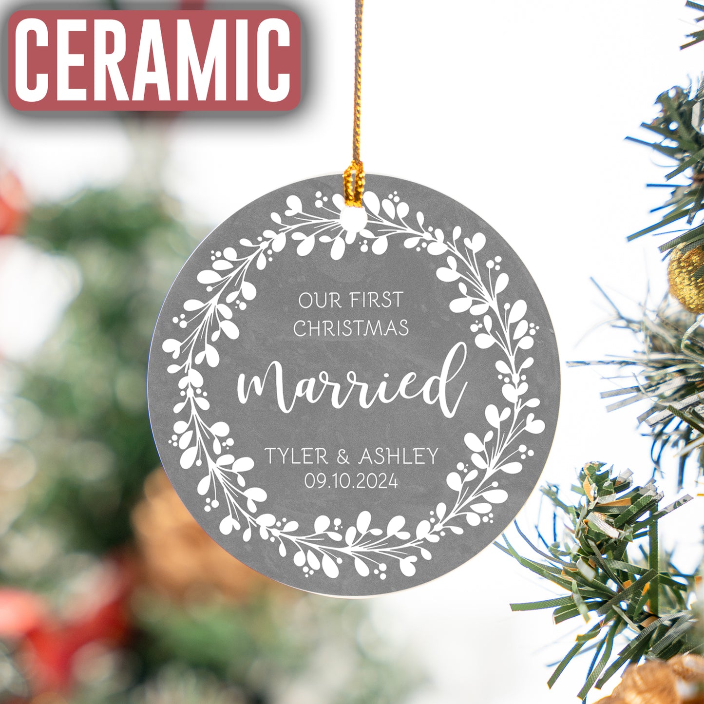 Custom Couple Name Wedding Ornament