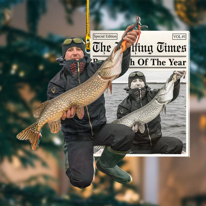 Custom Fishing Photo Newspaper Ornament