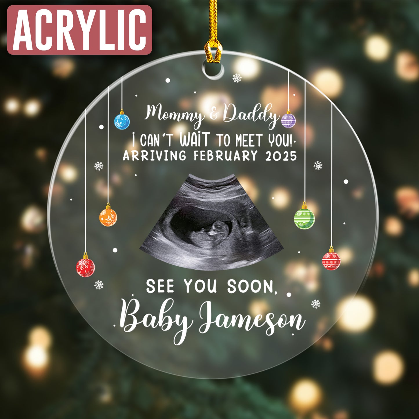 Custom Ultrasound Photo Ornament