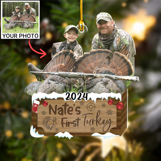 Custom Turkey Hunting Photo Ornament