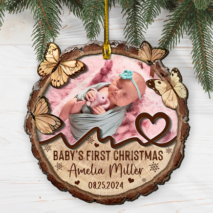 Custom Baby Photo 2-Layer Wood Ornament