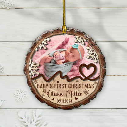 Custom Baby Photo 2-Layer Wood Ornament