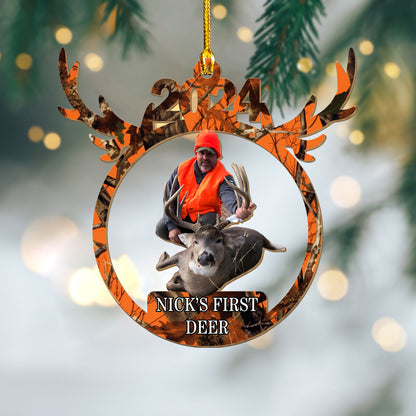 Custom Hunting Photo Wood Ornament