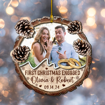 Custom Wedding Photo 2-Layers Wood Ornament