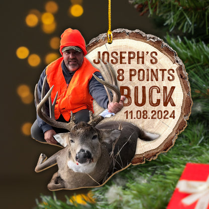 Custom Hunting Photo Wood Ornament