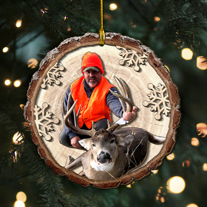 Custom Hunting Photo 2-Layer Wood Ornament