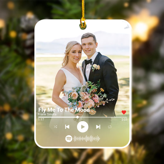 Custom Photo Music Player Couple Ornament