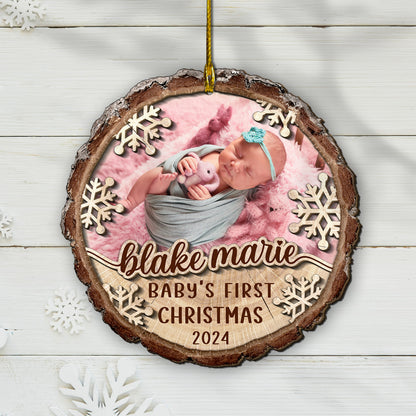 Custom Baby Photo 2-Layer Wood Ornament