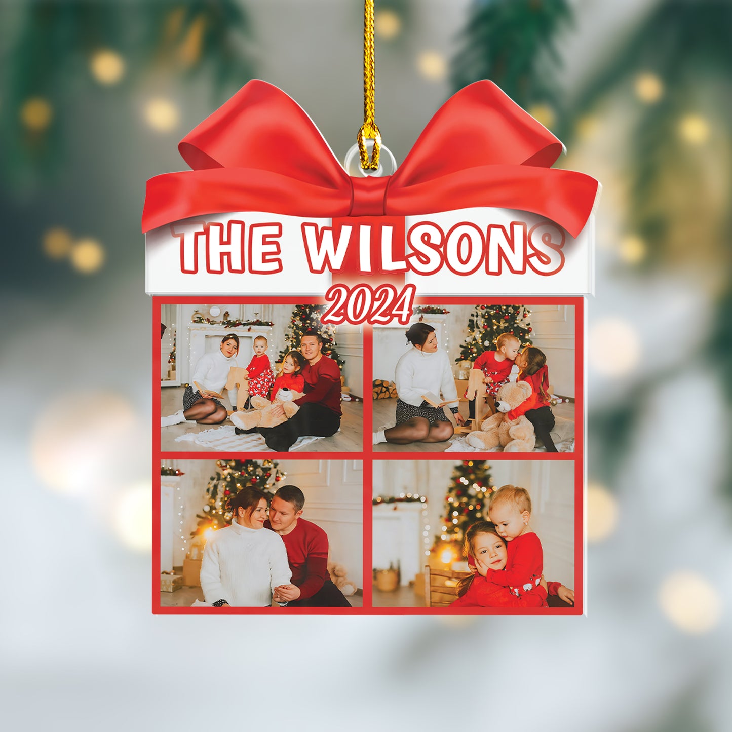 Custom Family Gift Photo Ornament