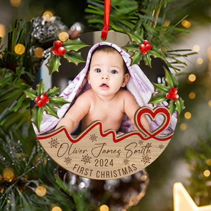 Custom Baby Photo Wood and Acrylic Ornament