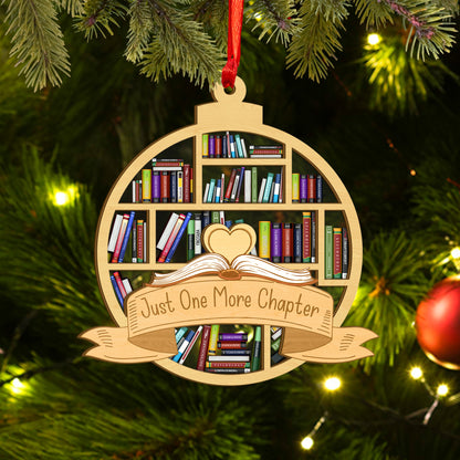 Custom Book Lovers Christmas Wood and Acrylic Ornament