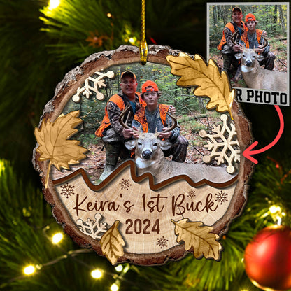 Custom Hunting Photo 2-Layer Wood Ornament