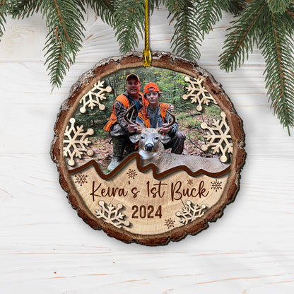 Custom Hunting Photo 2-Layer Wood Ornament