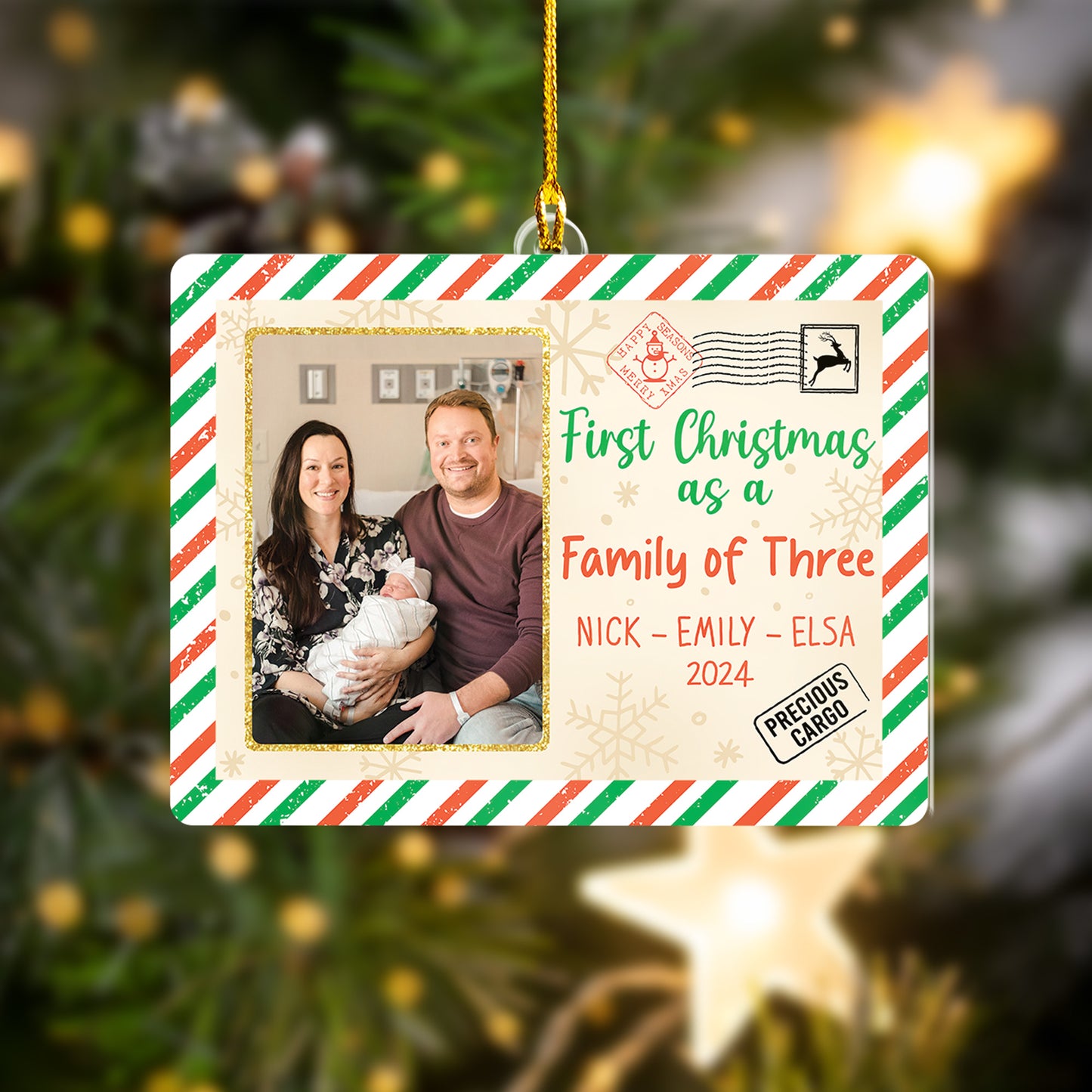 Custom Family Photo Letter From Santa Ornament