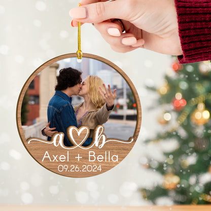 Custom Photo Couple Wood and Acrylic Ornament