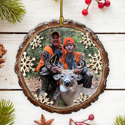 Custom Hunting Photo 2-Layers Wood Ornament