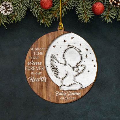 Custom Baby Name Memorial 2-Layers Wood Ornament