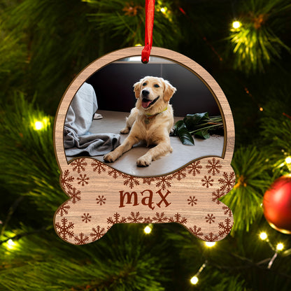 Custom Photo Dog Wood and Acrylic Ornament