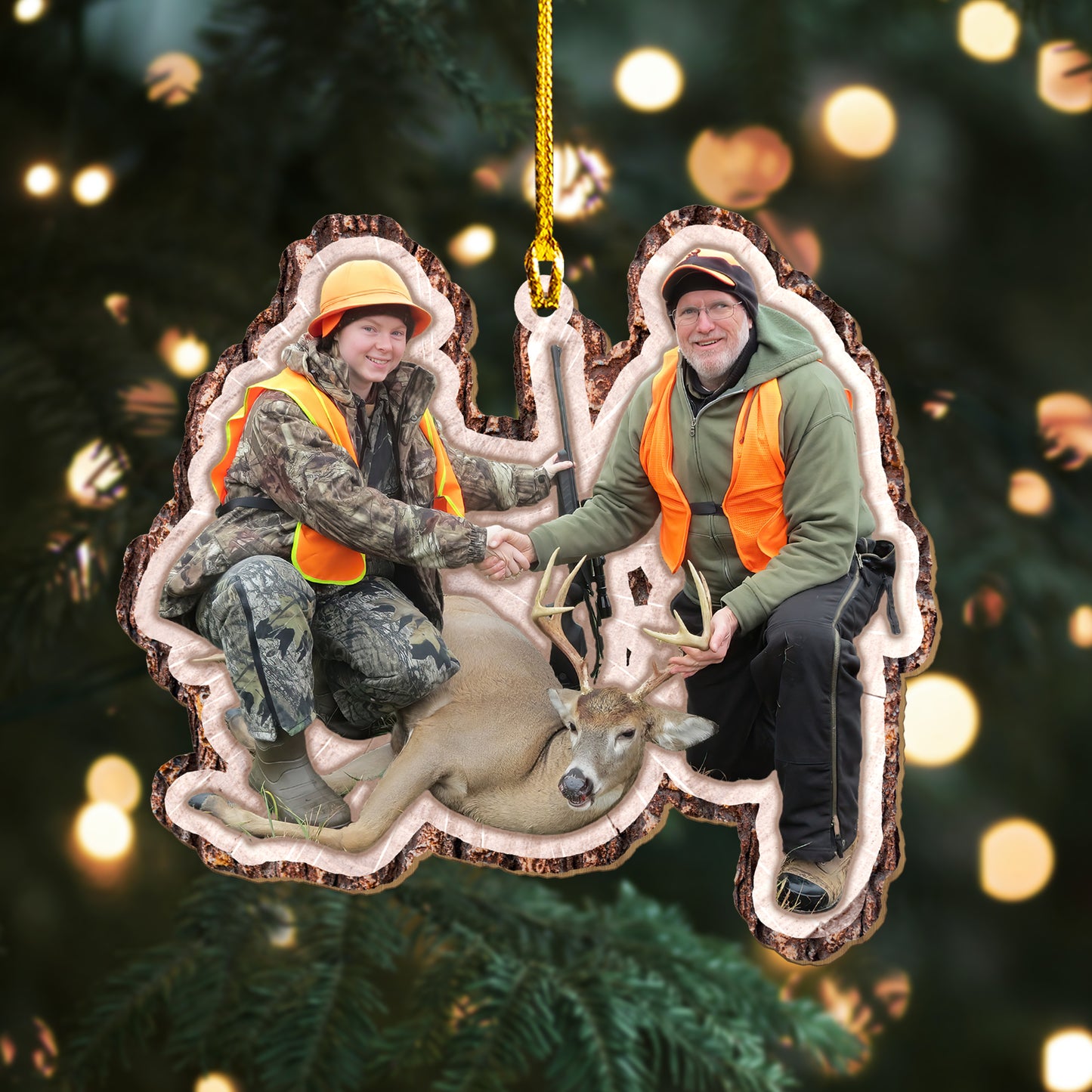 Custom Hunting Photo Wood Ornament