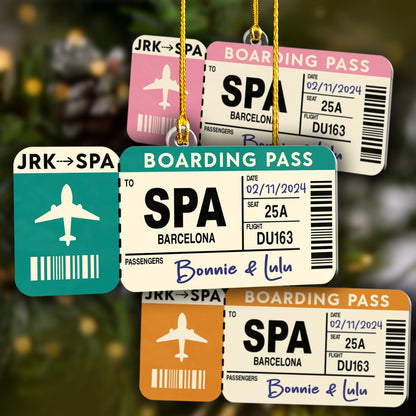 Custom 2-Sides Boarding Pass Ornament