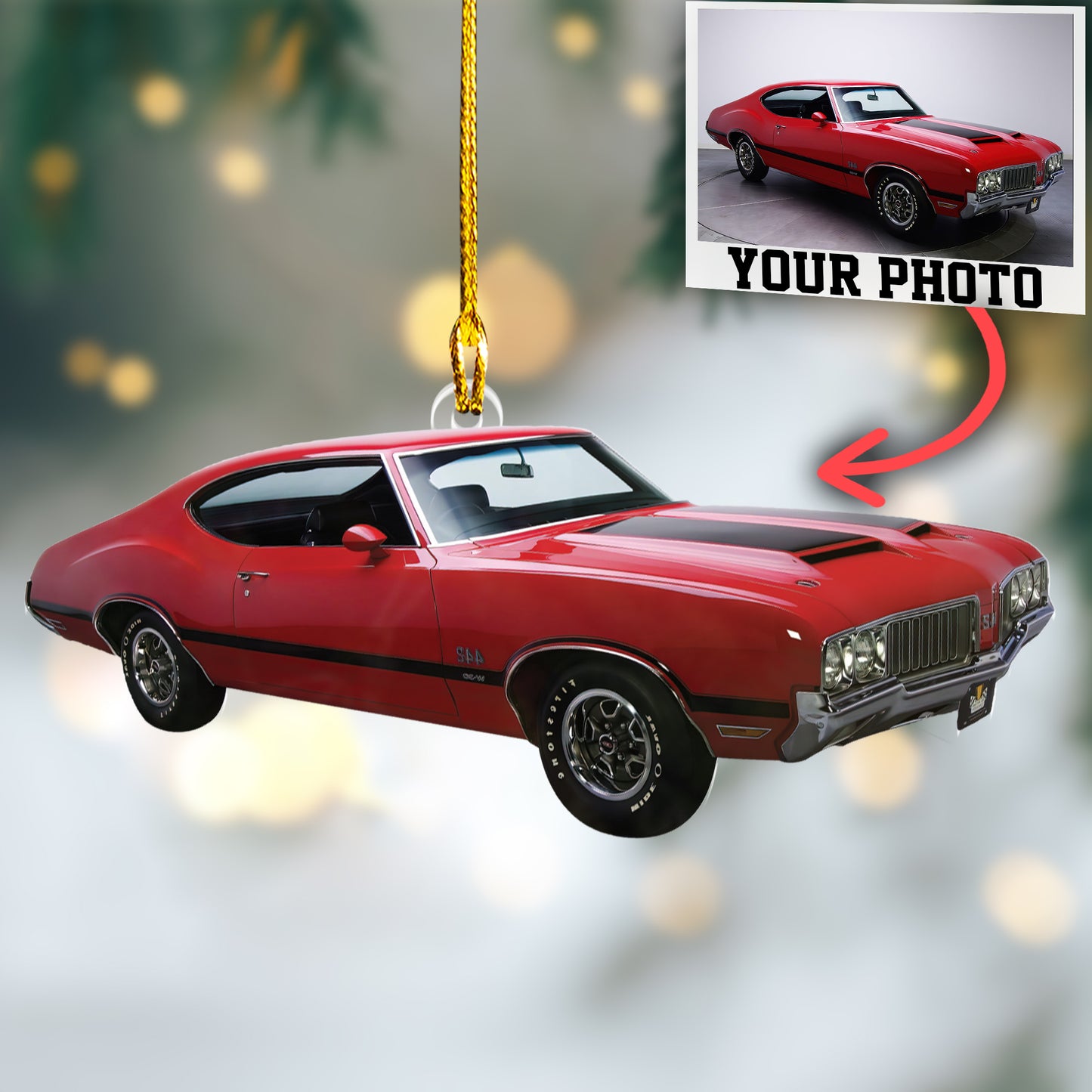 Custom Muscle Car Photo Ornament