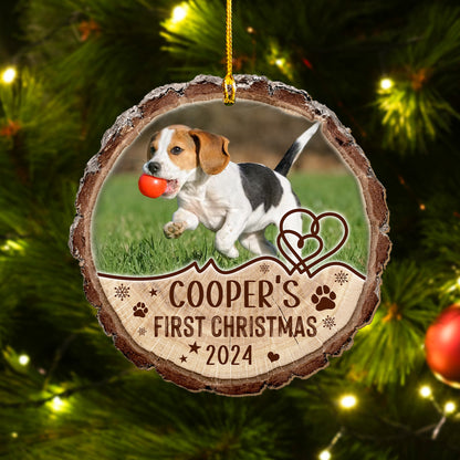 Custom Dog Photo Wood Ornament