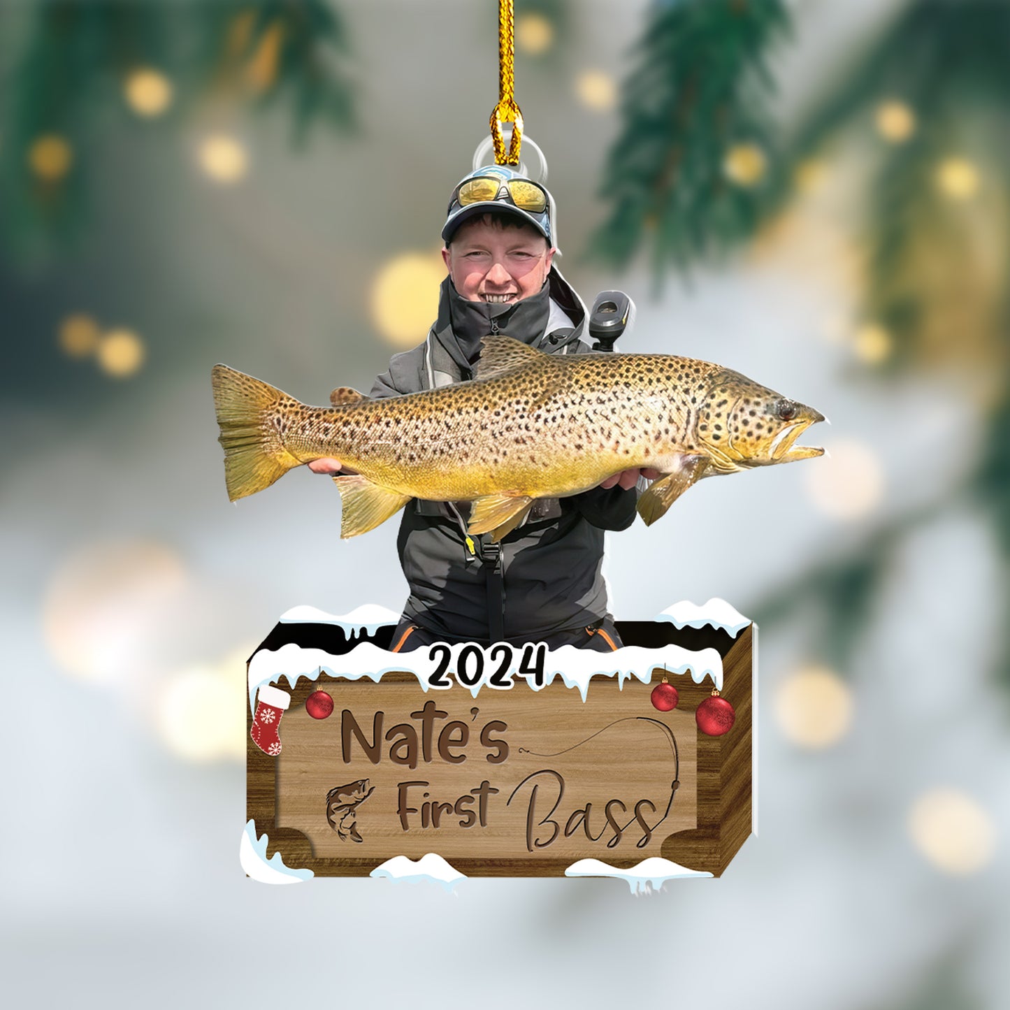 Custom Fishing Photo Ornament