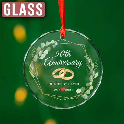 Custom Golden 50th Anniversary Ornament