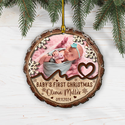 Custom Baby Photo 2-Layer Wood Ornament