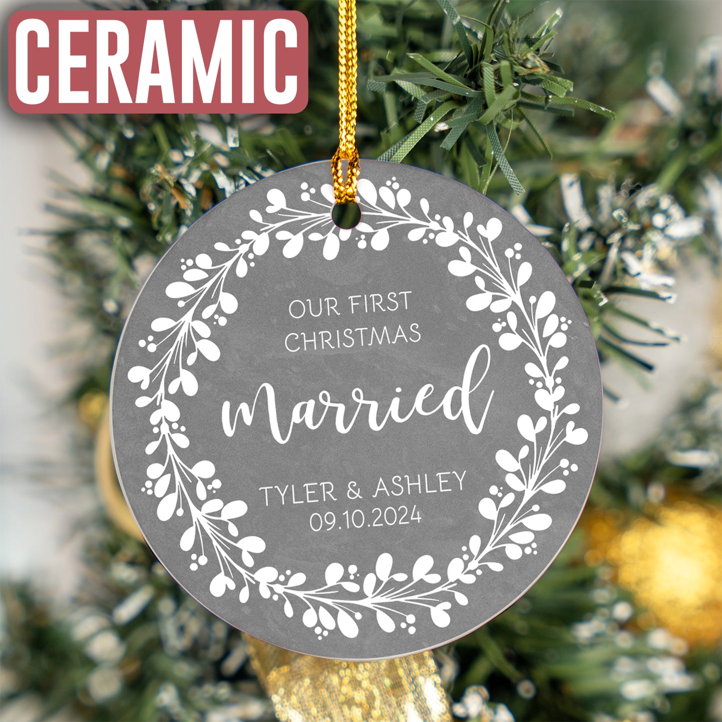 Custom Couple Name Wedding Ornament