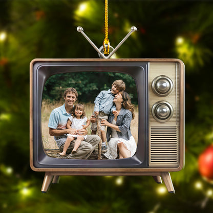 Custom Family Photo Retro Television Ornament