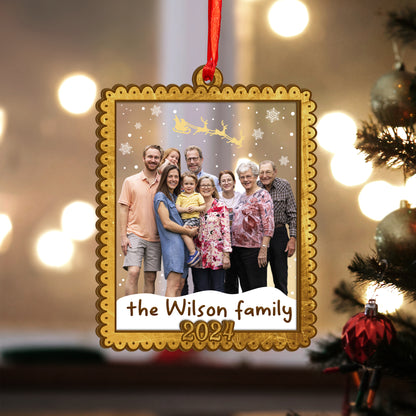 Custom Family Photo Wood and Acrylic Ornament