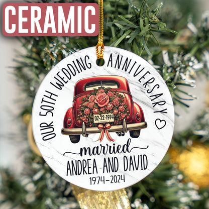 Custom Car Wedding Anniversary Ornament