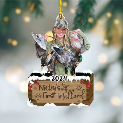 Custom Mallard Hunting Photo Ornament