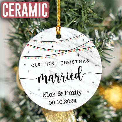 Custom Wedding Married Ornament