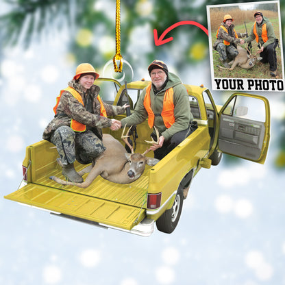 Custom Hunting Photo Vintage Truck Ornament