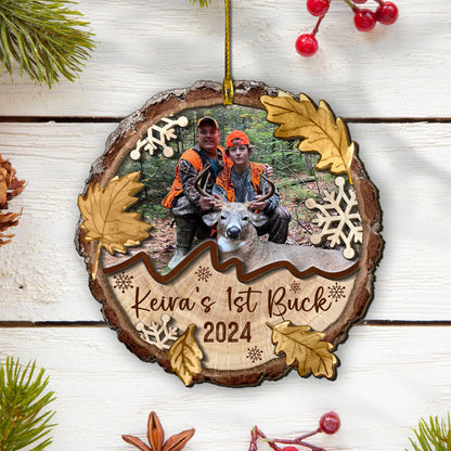 Custom Hunting Photo 2-Layer Wood Ornament