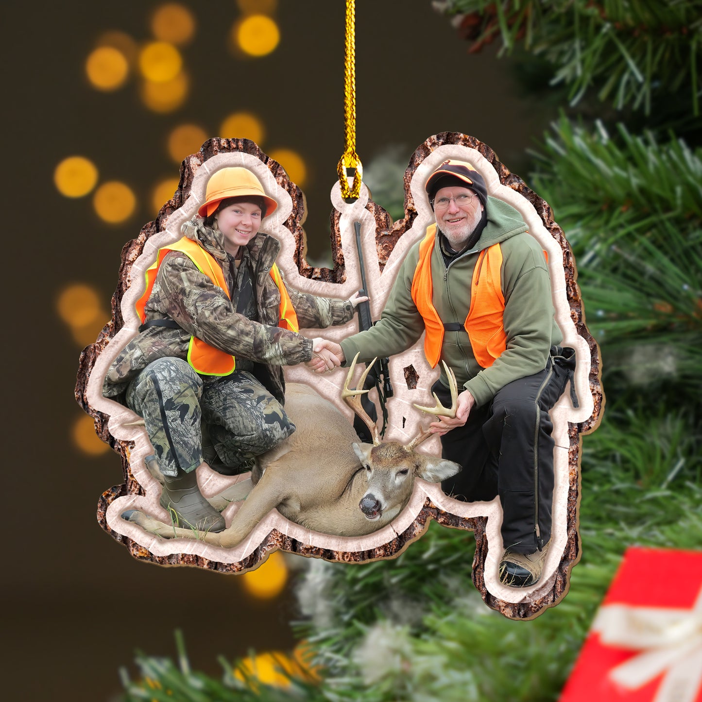 Custom Hunting Photo Wood Ornament