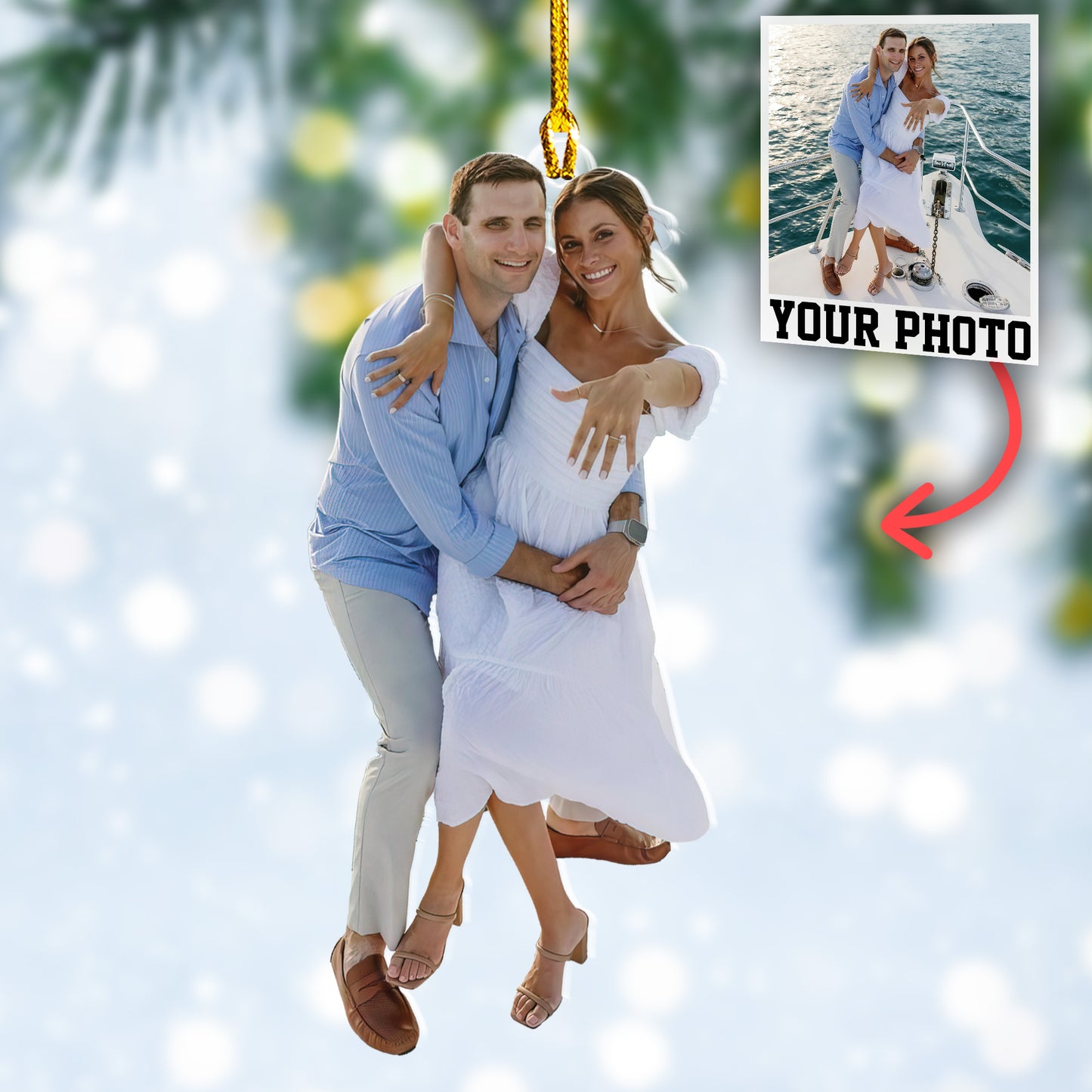 Custom Couple Photo Ornament