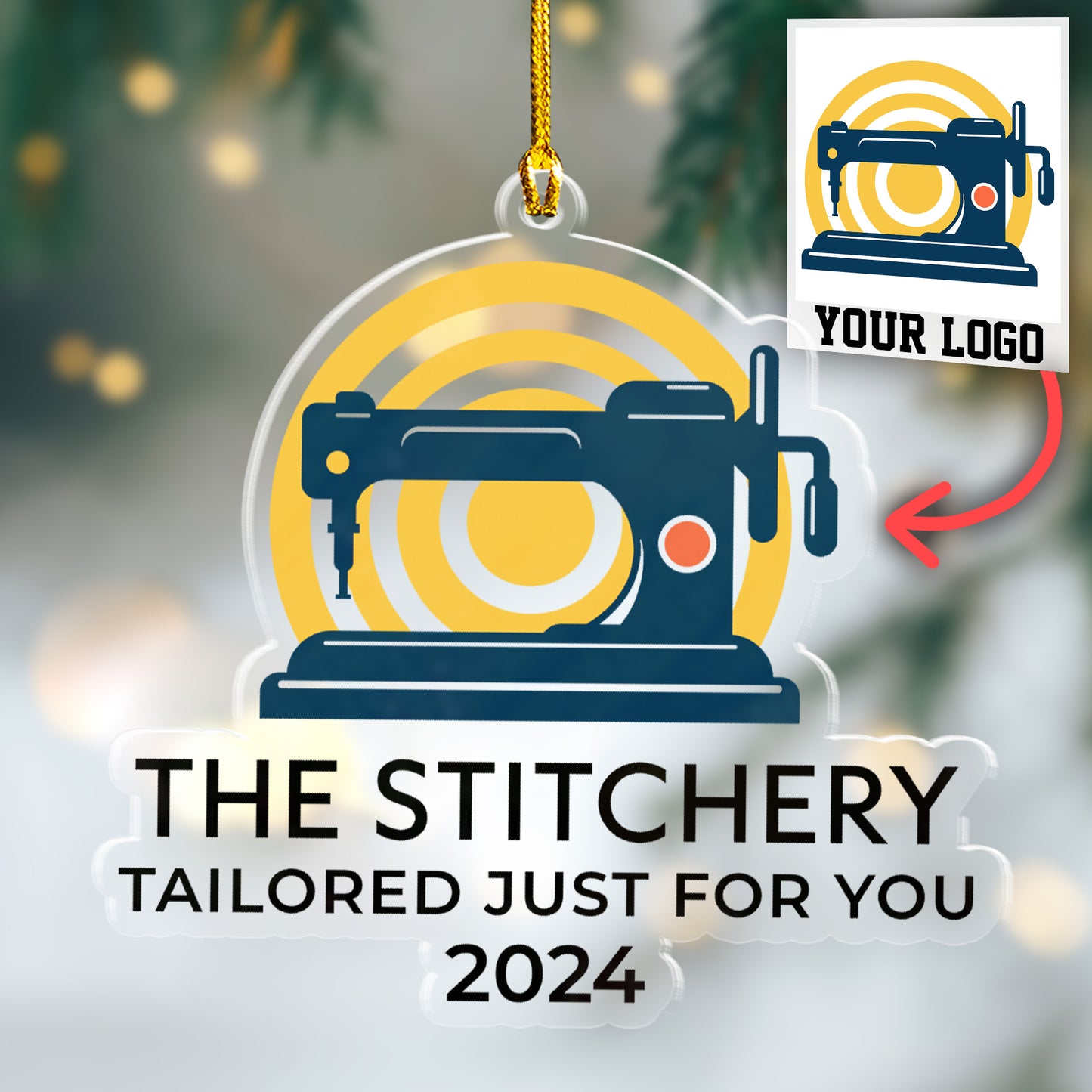 Custom Logo Company Photo Ornament