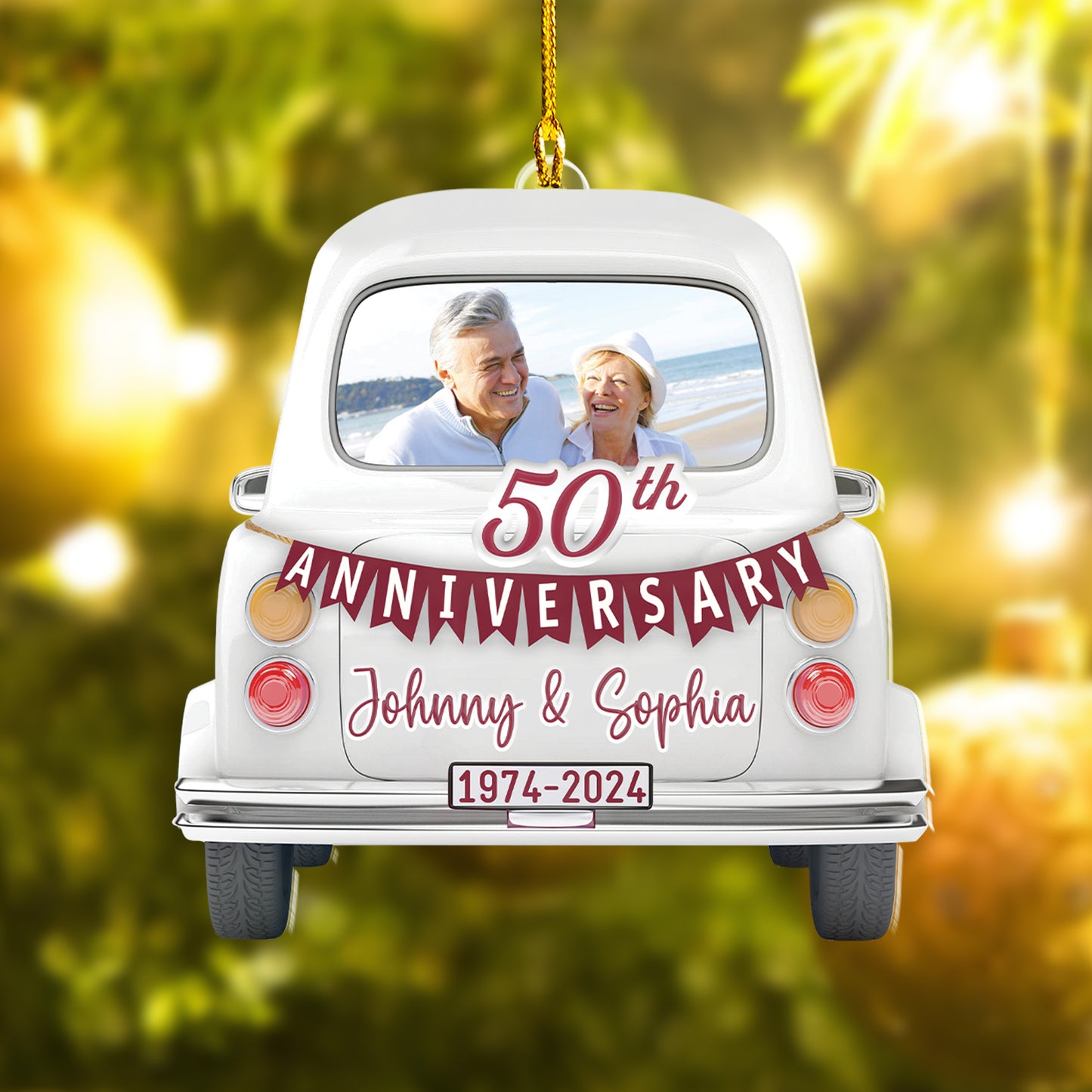 Custom 50th Anniversary Photo Ornament