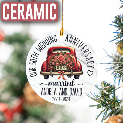 Custom Car Wedding Anniversary Ornament